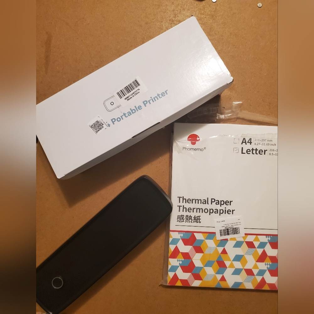 Thermal Portable Printer, With Letter Sized Thermal Paper Included.